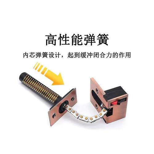 酒店门隐藏防盗链家用木门暗装门链卡扣简约黑色门锁扣暗藏防盗链