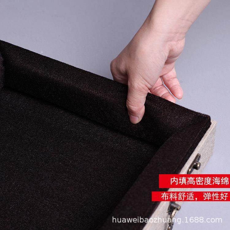 厂家现货茶饼锦盒布艺瓷盘摆件收纳盒古董玉器包装盒礼品盒子