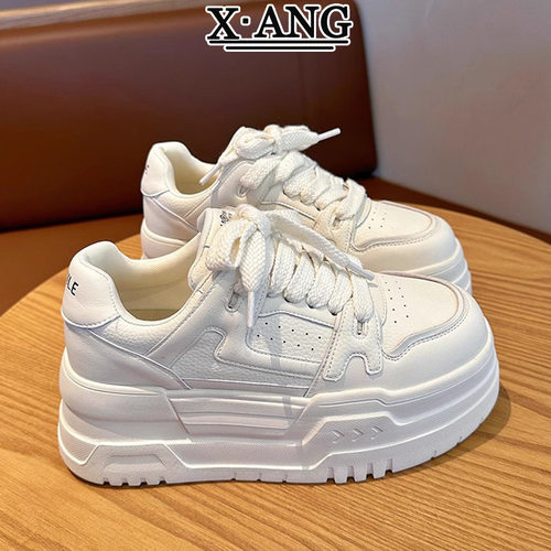 真皮厚底小白鞋子女2025春夏季新款高颜值百搭增高板鞋休闲