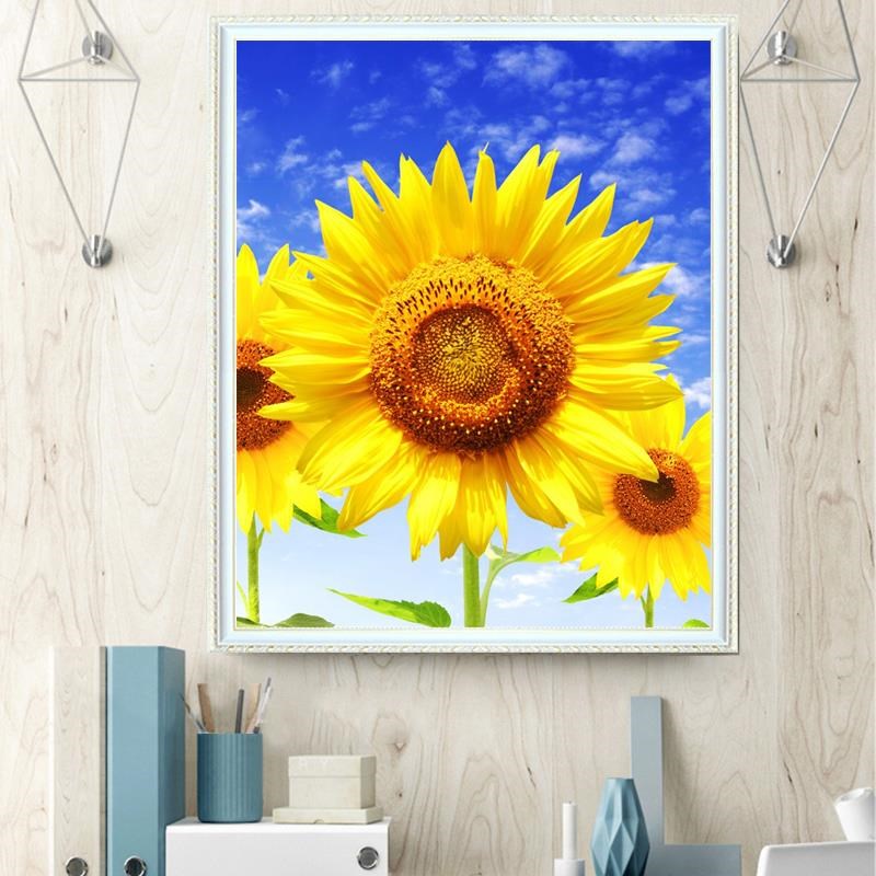 钻石画满钻新款2024花卉向日葵贴钻十字绣太阳花现代简约卧室餐厅