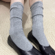 灰色袜子tabi女孩基础纯色分趾袜显瘦日系小腿袜女猪蹄袜堆堆袜