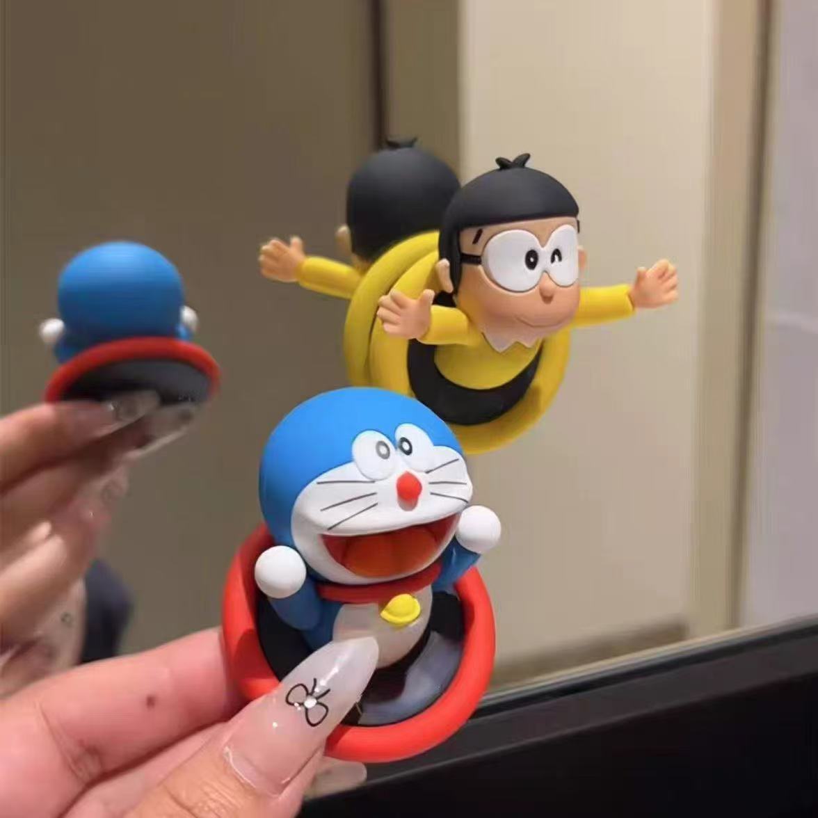 哆啦A梦挂钩可爱卡通蓝胖子3D立体冰箱贴车贴浴室粘钩免打孔无痕