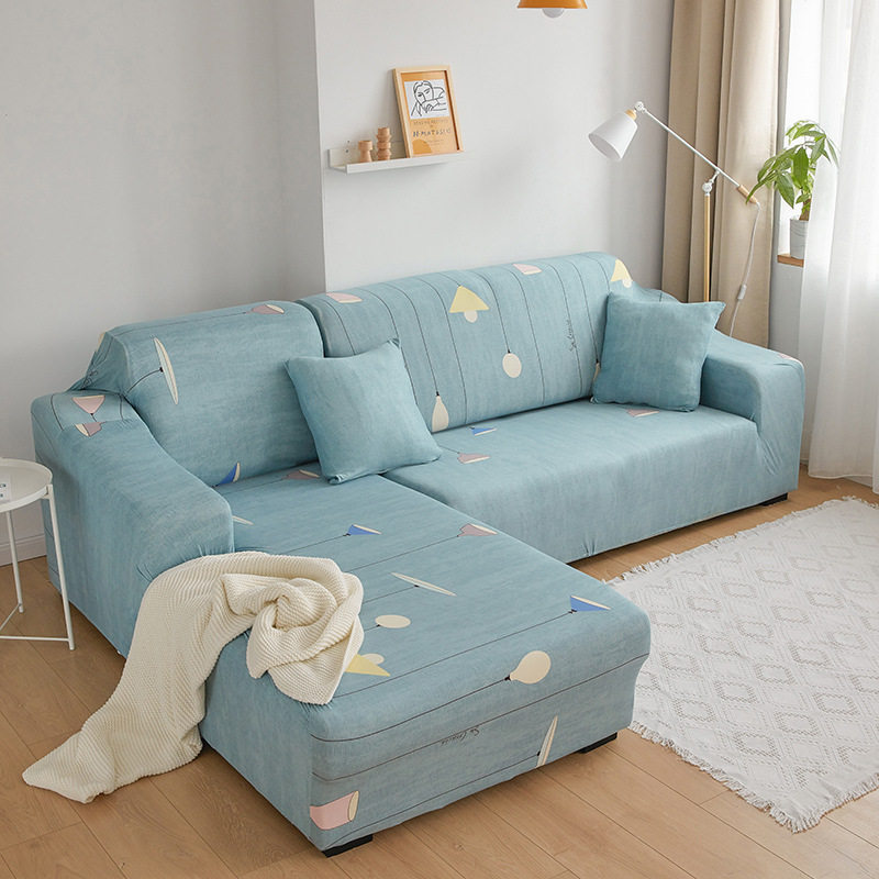 牛奶丝印花沙发套卡通系列全包通用防尘保护套弹力春夏款家用抱枕