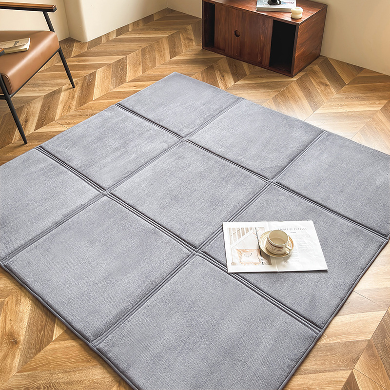 会员专属2厘米九宫格珊瑚绒地垫防滑地毯冬季保暖床垫榻榻米垫