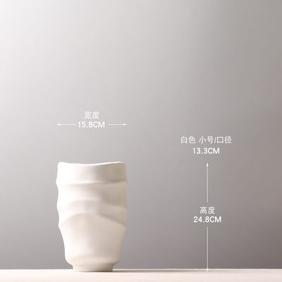 色品黑白创意蚕茧磨砂简约现代花器陶瓷花瓶摆件宽口径玄关装饰