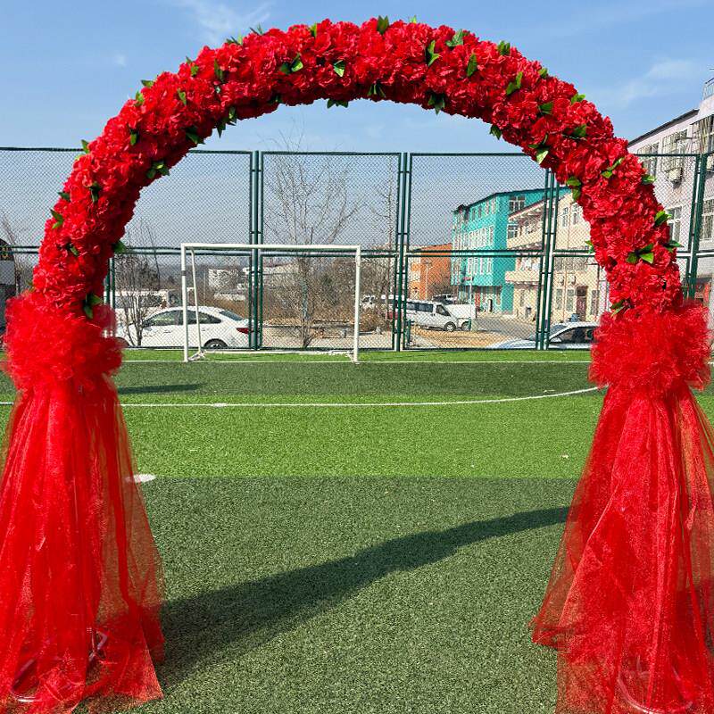 绢花拱门婚礼花门装饰道具全花婚庆新婚道具婚礼开 业庆典纱幔布