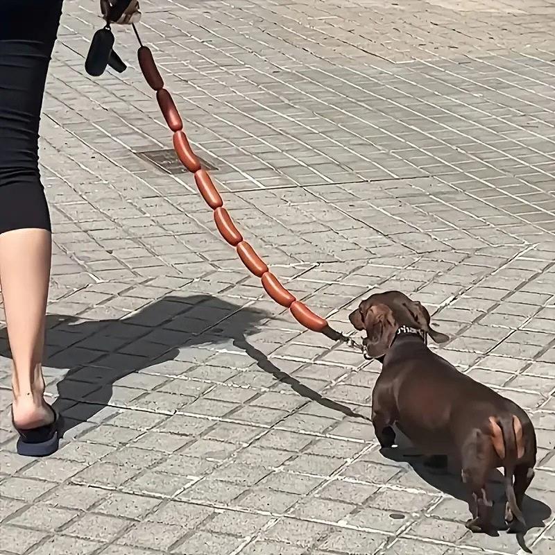 跨境宠物牵引绳搞怪一串大香肠狗绳中小型犬网红遛狗绳