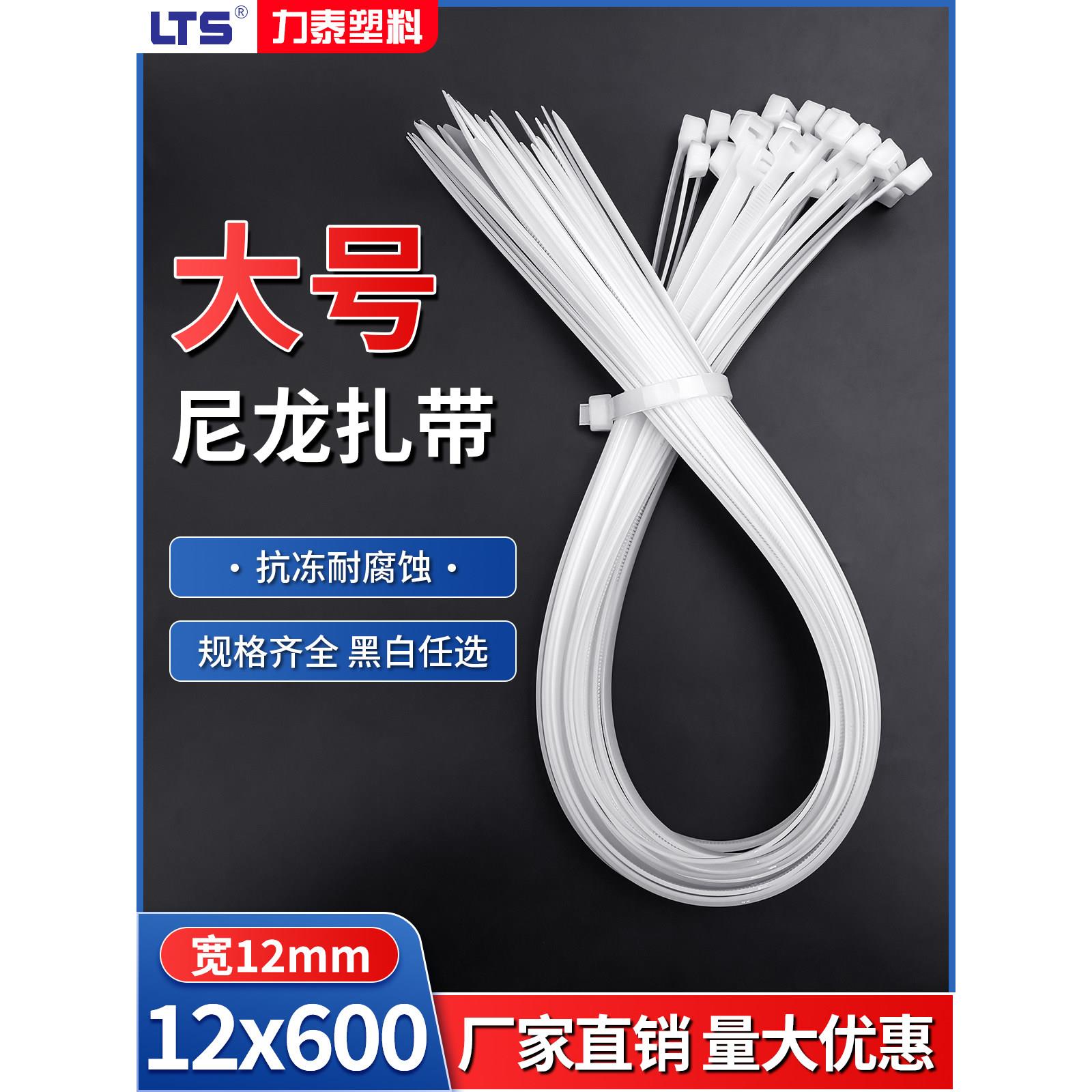 易扣带子12*600mm宽12mm自锁塑料密封线扣尼龙电缆扎带