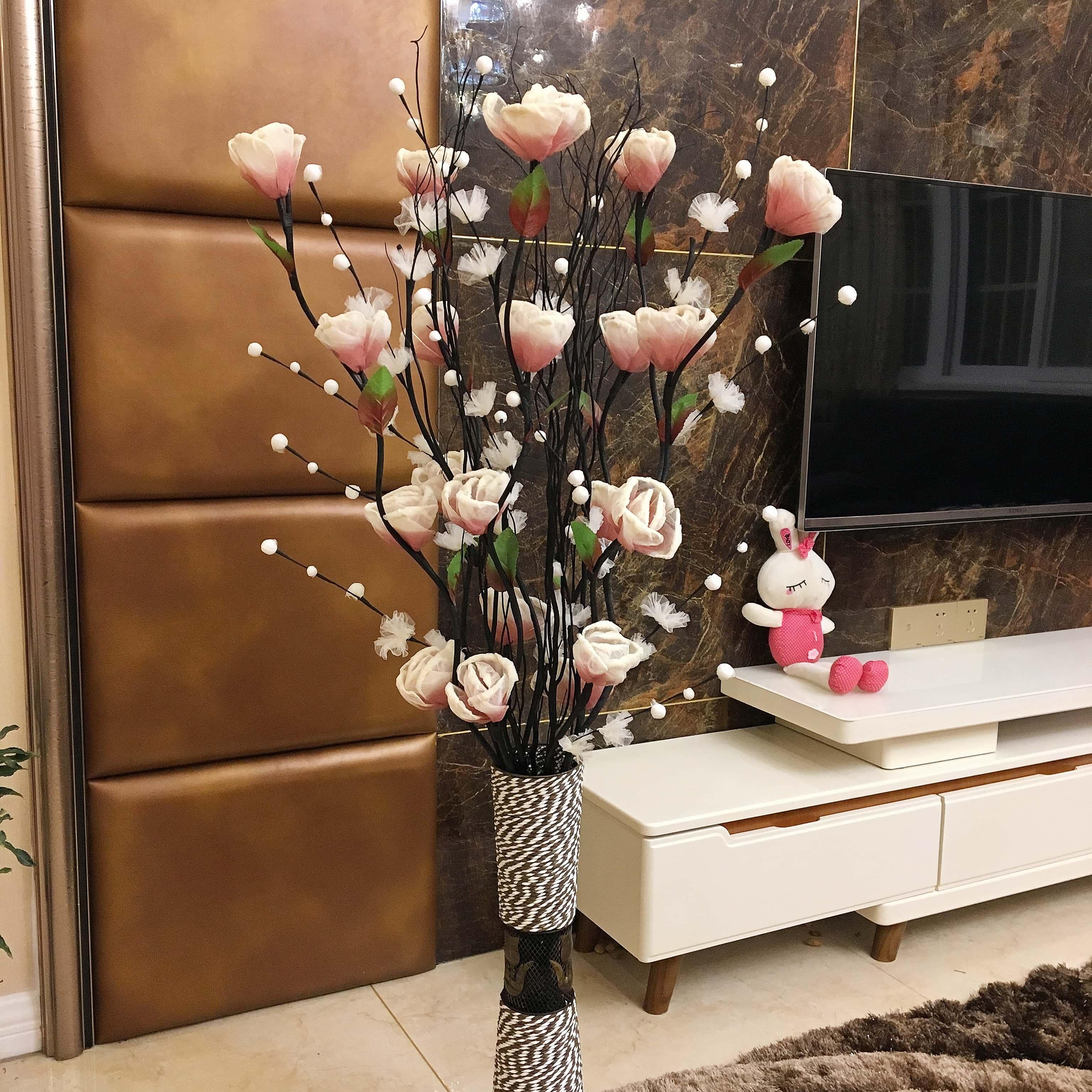 仿真花假花干枝玉兰花客厅摆件落地装饰品室内家居饰品塑料花