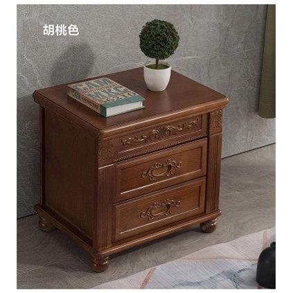 中式床头柜实木雕花一体耐用卧室床边储物柜窄小夹缝收纳柜子