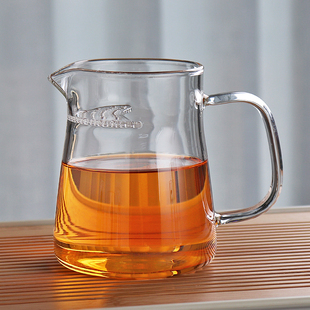 加厚耐热透明玻璃月牙公道杯茶漏一体分茶器家用茶水分离杯绿茶杯