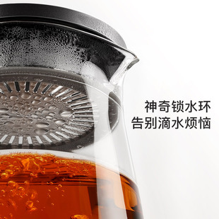 尚明茶壶家用耐高温玻璃泡茶壶铝制盖单壶过滤花茶壶简约茶具套装