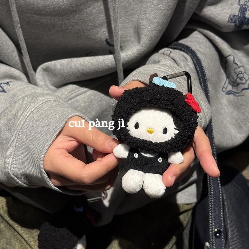 丸子头套kitty毛绒挂件迷你可爱番茄kt猫公仔玩偶书包挂饰钥匙扣