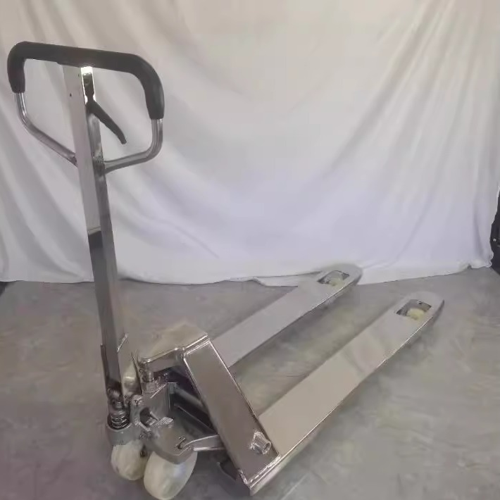 不锈钢搬运叉车04不锈钢液压叉车防腐蚀搬运车仓库地牛手动