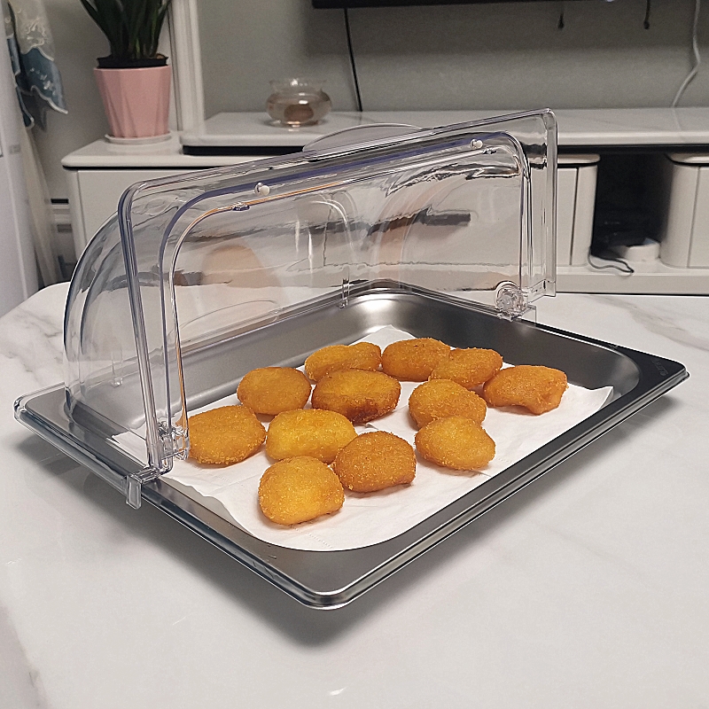 水果试吃盘带透明盖盒子防尘蛋糕罩展示盘品尝盘家用甜品面包托盘