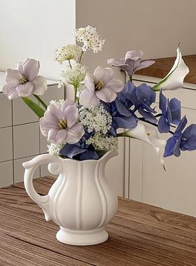 陶瓷花瓶摆件客厅插假花彷真花花束客厅玄关桌面摆件摆设装饰品