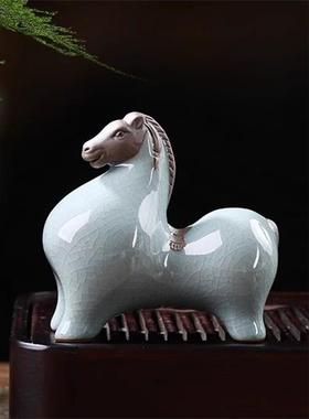 陶艺十二生肖，唐人会马上赚钱，你会财运亨通，家装吉祥物摆件，