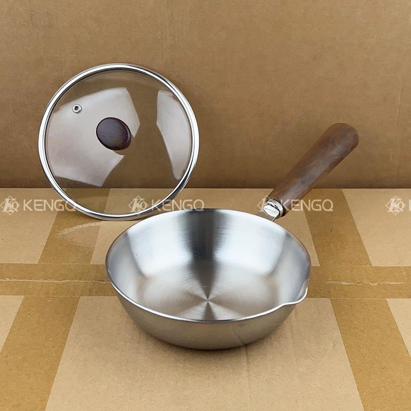 铿锵316不锈钢平底锅家用无涂层副食品锅早餐锅煎鸡蛋的小煎锅迷