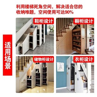 重型钢质三节滑轨鞋柜楼梯下储物柜静音阻尼托底推拉伸缩式抽屉轨