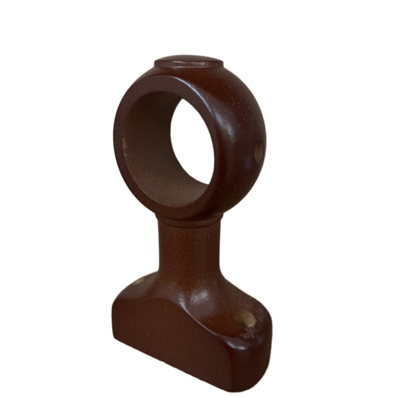 老式加粗35mm窗帘杆实木支撑架支架托墙上单托架固定配件孔距4cm