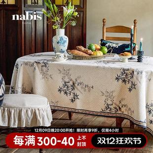 蜀绣餐桌台布方形盖布 蜡笔派「东方竹韵系列」茂林深篁桌布新中式