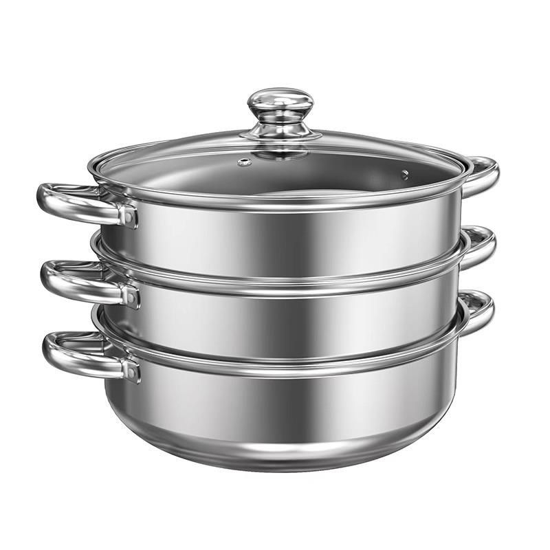 凹面电磁炉专用锅不锈钢圆底汤锅家用凹型火锅锅多功能蒸锅尖底煲