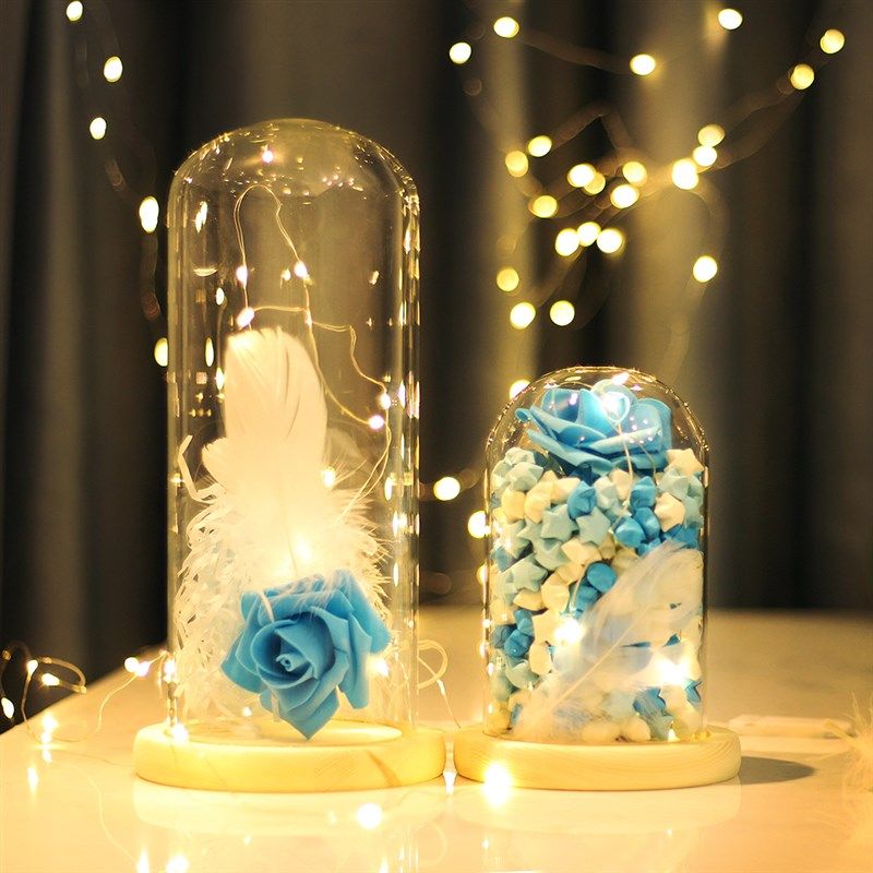 星星瓶木托底座520/365发光diy玻璃手工许愿瓶漂流瓶木塞装饰夜灯