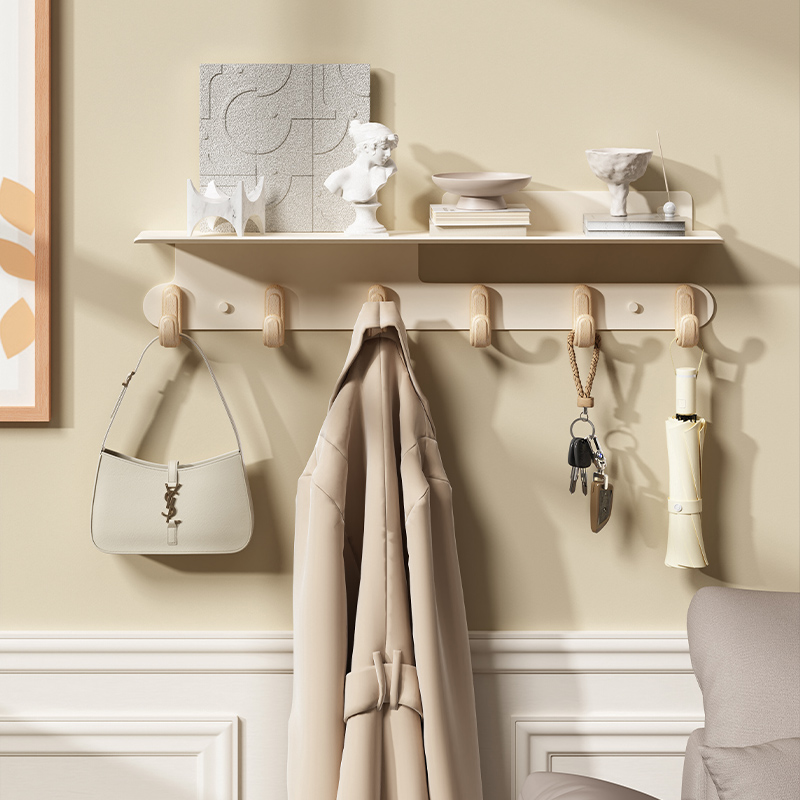客厅挂衣钩墙上壁挂入户门玄关衣帽挂钩免打孔试衣间排钩收纳架子