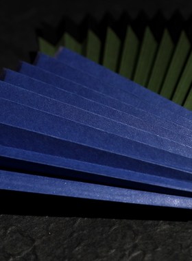 7寸18方16方高档苏工折扇扇面黑色蓝色素白墨绿彩色空白扇面折扇