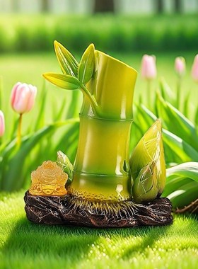 进户门玄关柜装饰客厅高级家居桌面乔迁节节高升竹子创意个性摆件