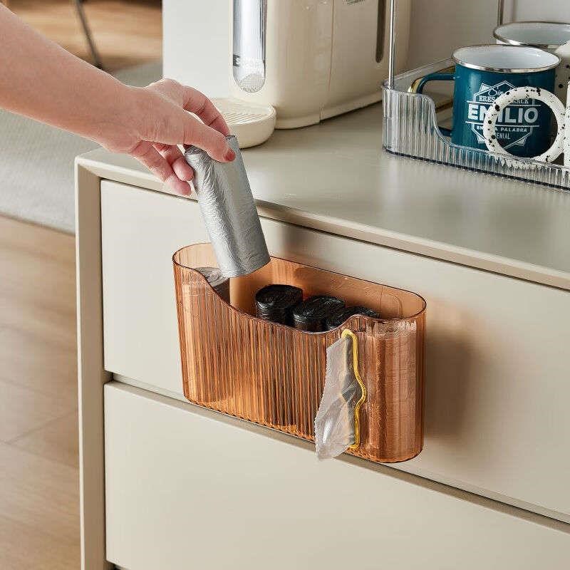 免打孔垃圾袋收纳盒壁挂式收纳筐厨房收纳盒V抽取式垃圾袋