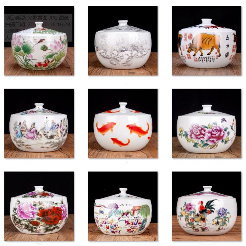 10斤装米缸米桶油罐带盖陶瓷储物密封罐酱菜泡菜坛茶叶杂粮收纳罐