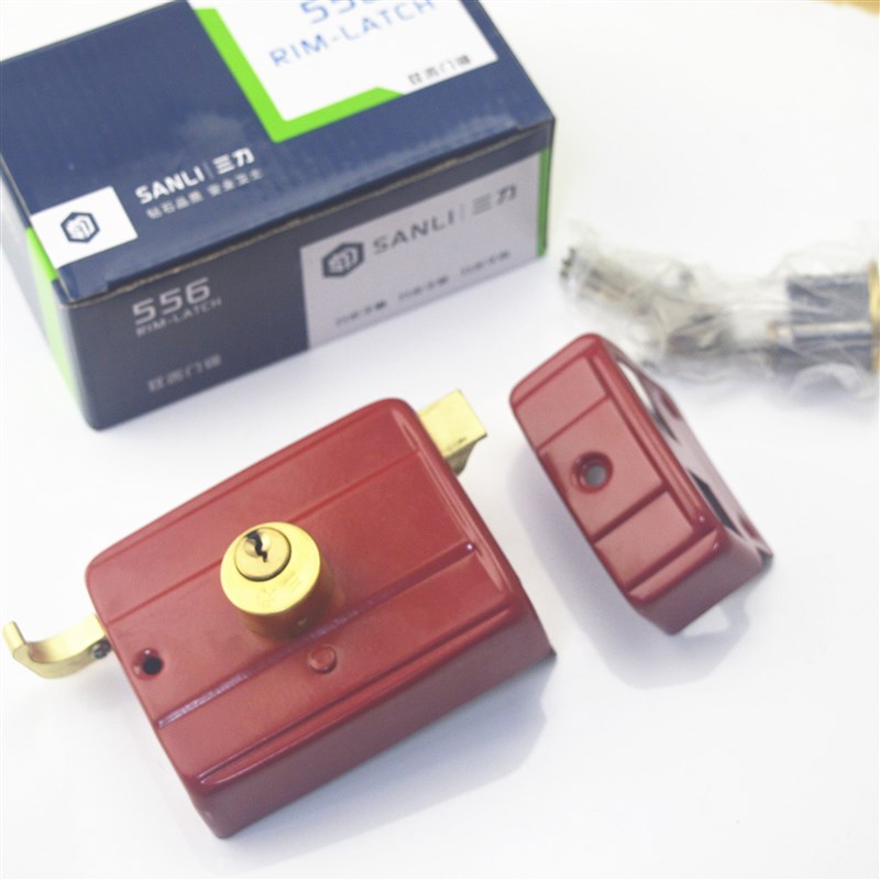 SJ050三 红色 铜芯 2保险锁 房间门锁