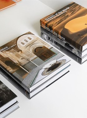 地理风光摄影英文真书样板间装饰B中古侘寂书房咖啡厅欧式饰品摆