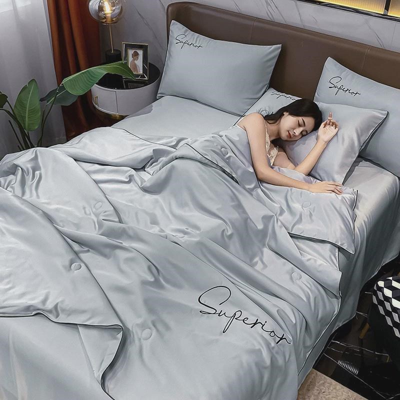 简约水洗棉床f上四件套100床单被套三件套床上用品被单被罩床笠款