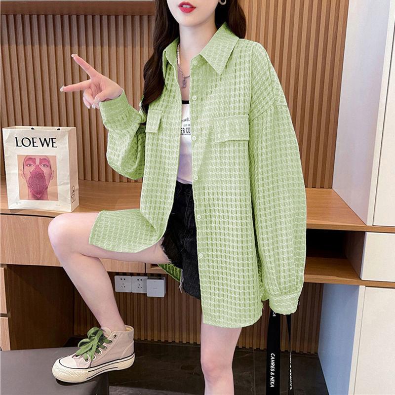 2025新款新款法式防晒衬衫女长袖韩版夏季中长款百搭透气衬衣休闲