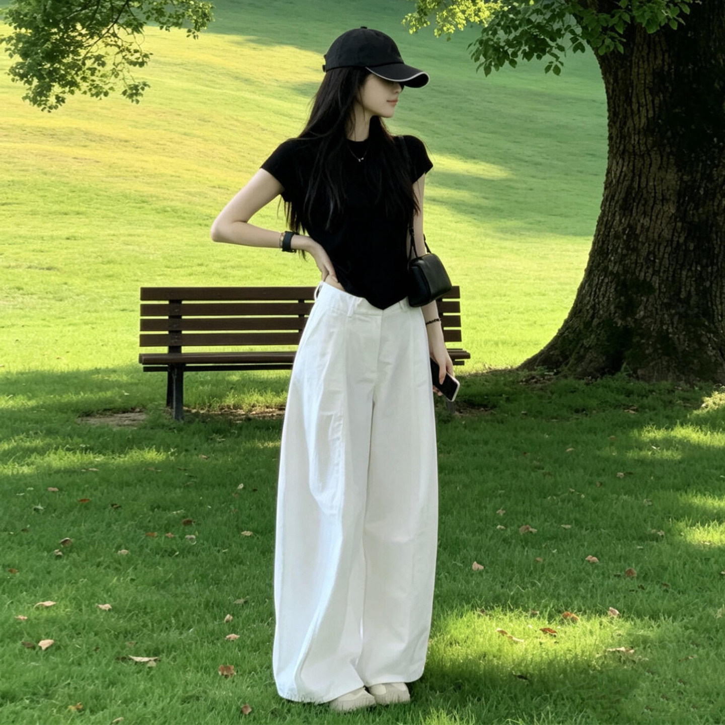 黑色短袖t恤夏季女装2026新款今年流行爆款韩系ins设计感小众上衣