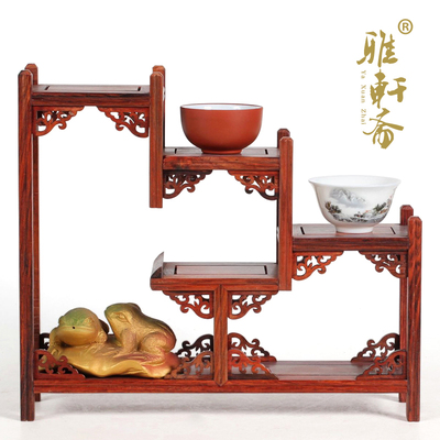 雅轩斋红木明清仿古家具底座茶壶架老酸枝实木雕现代博古架多宝阁