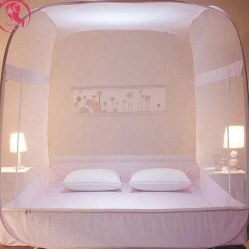 金艺嘉蚊帐家用1.8m1.5米床1.2蒙古包方顶免安装加宽高3开门无底