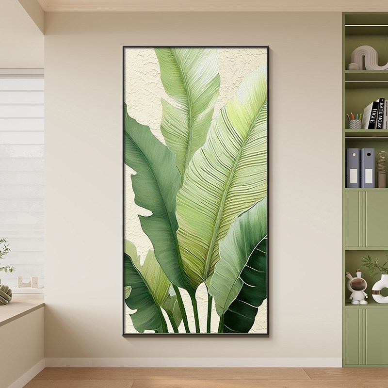 家大业大高级感入户玄关装饰画油画现代简约客厅走廊过道绿植挂画
