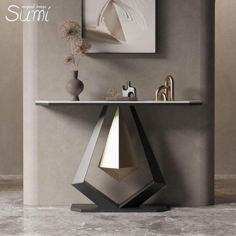意式极简岩板玄关桌轻奢现代简约创意入户正对门走廊柜靠墙条案台