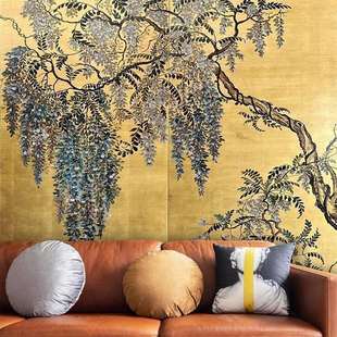 中古屏风金箔可折叠玄关隔断家用茶室转角遮挡中式可移动矮小