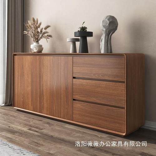 现代简约实木餐边柜北欧新款客厅入户门玄关柜一体式靠墙储物柜