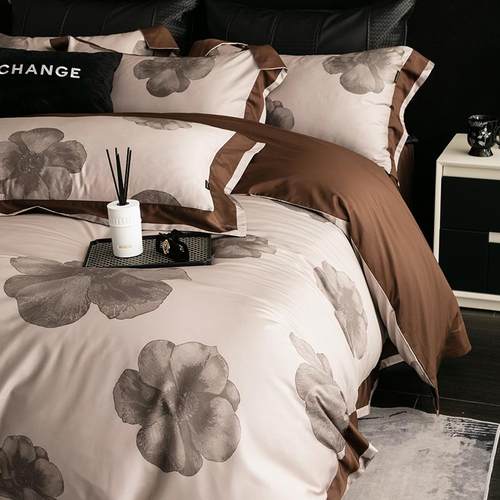 感美式新款床单四件套中式纯棉100支匹马棉被套床上用品