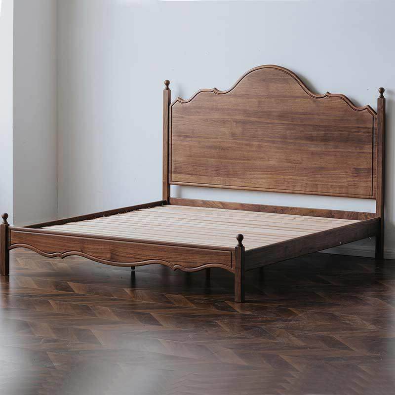 北美黑胡桃木玫瑰实木床1.8米1.5复古北欧卧室实木主卧樱桃木大床