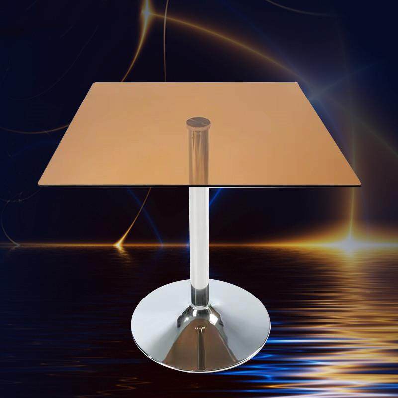 钢化玻璃电镀小圆桌工业风餐桌小户型网红欧式轻奢咖啡店休闲饭桌