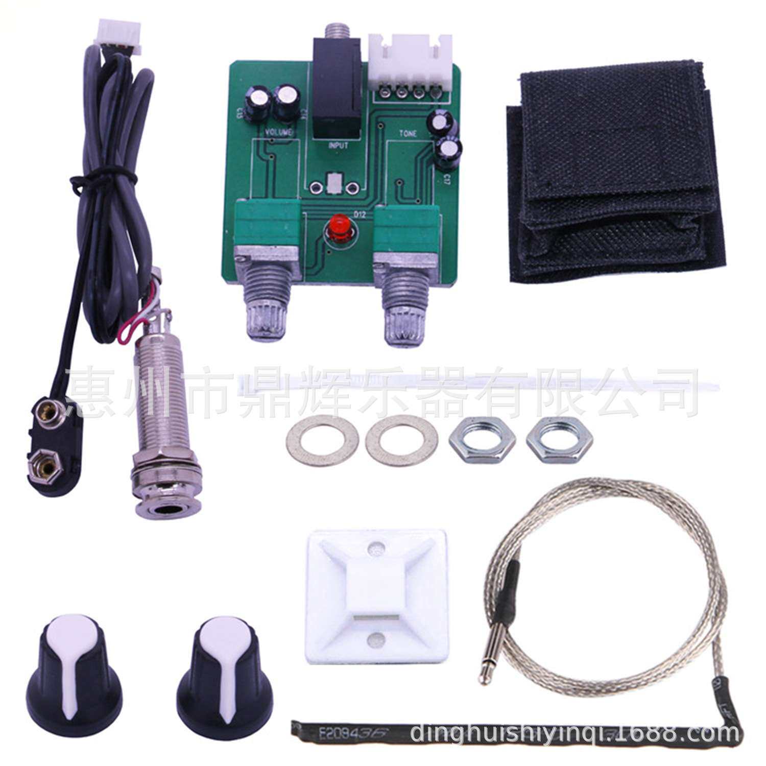 吉他拾音器 AL-204 二段三段吉他压电拾音器 电箱琴改装EQ均衡器