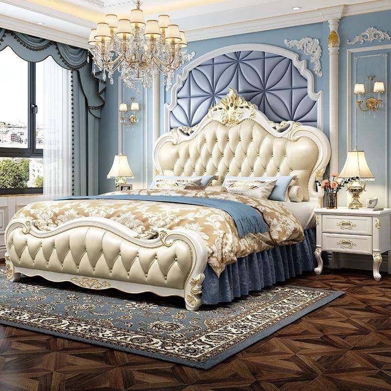 欧式全实木双人床米橡木雕花公主床法式婚床豪华大欧主卧大床大气