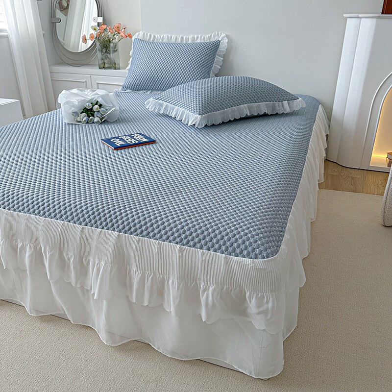 冰豆豆双花边凉席床裙款冰丝席夏季凉感可折叠空调软席子家用床品,床上用品,冰丝席,淘宝优惠券,粉丝福利购,淘宝优惠卷