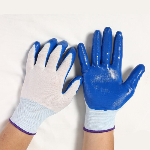 劳保胶手套耐磨工作男工地胶皮防滑防水浸胶丁晴橡胶劳动薄款手套